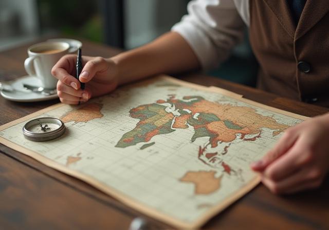 Backpacker overlooking valley