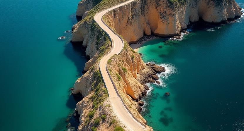 Team member exploring a rugged coastline